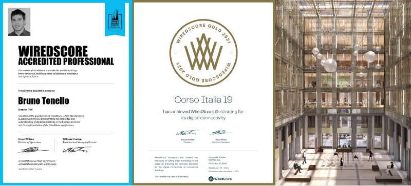 Covivio’s Corso Italia 19 obtaines Wiredscore Gold Certification